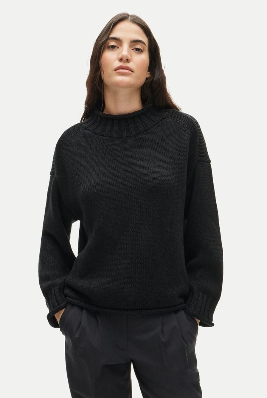 NWT J. Crew 2025 Rollneck™ Sweater Cozy Cotton Minimalist Black L